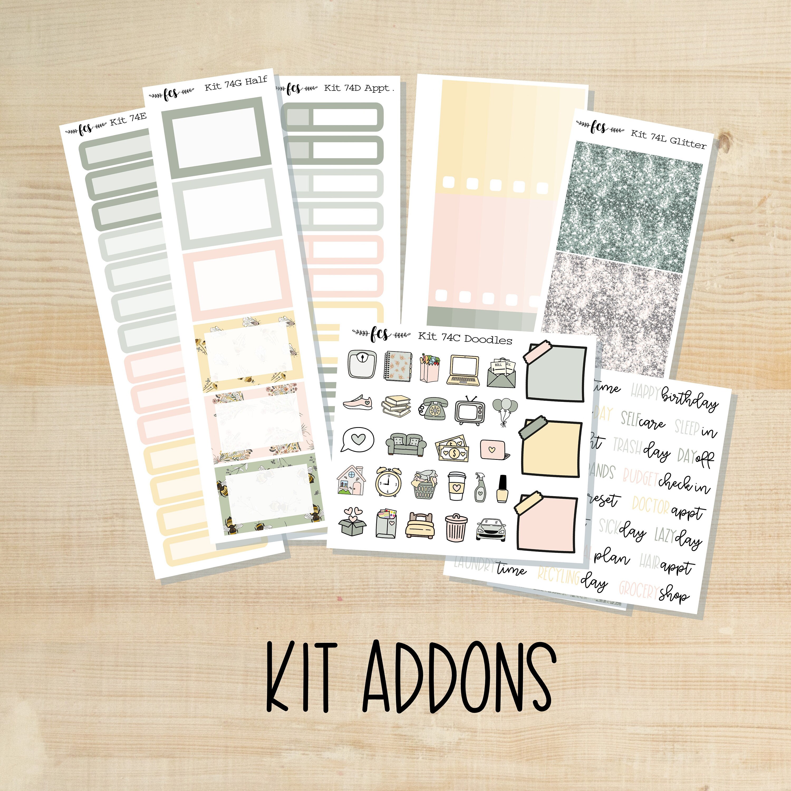 KIT-74 || Honey kit add-ons | skinny washi | bottom washi | half boxe…