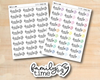 S-F-11 || FAMILY TIME doodle script stickers