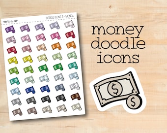 DOODLEICONS-11 || MONEY doodle icon planner stickers