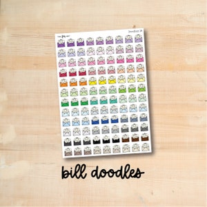 DOODLES-28 || BILL doodle planner stickers