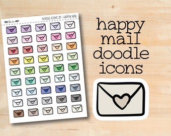 DOODLEICONS-29 || HAPPY MAIL doodle icon planner stickers