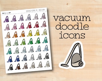 DOODLEICONS-41 || VACUUM doodle icon planner stickers