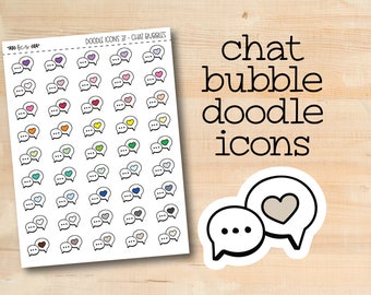 DOODLEICONS-37 || CHAT BUBBLE doodle icon planner stickers