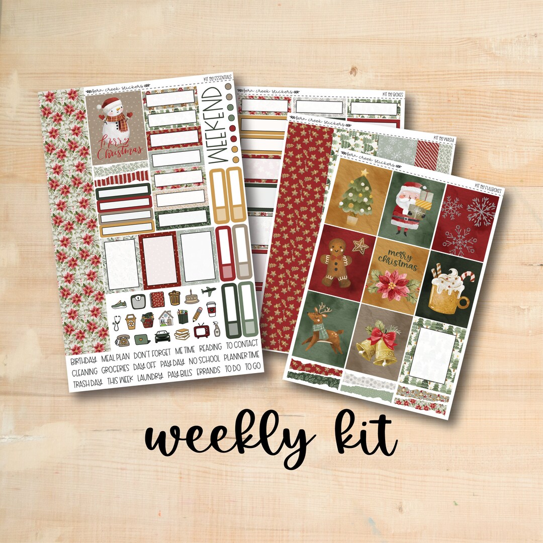 KIT-192 CHRISTMAS CHEER Weekly Planner Kit for Erin Condren, Plum Paper ...