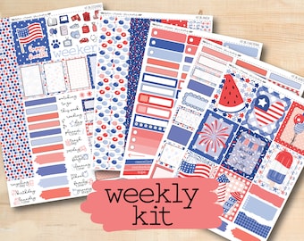 KIT-215 || STARS & STRIPES weekly planner kit for Erin Condren, Plum Paper, MakseLife and more!