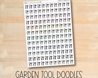 DOODLES-71 || GARDEN TOOLS doodle planner stickers