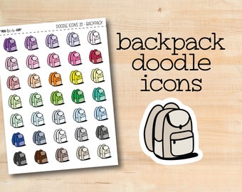 DOODLEICONS-22 || BACKPACK doodle icon planner stickers