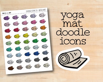DOODLEICONS-31 || YOGA MAT doodle icon planner stickers