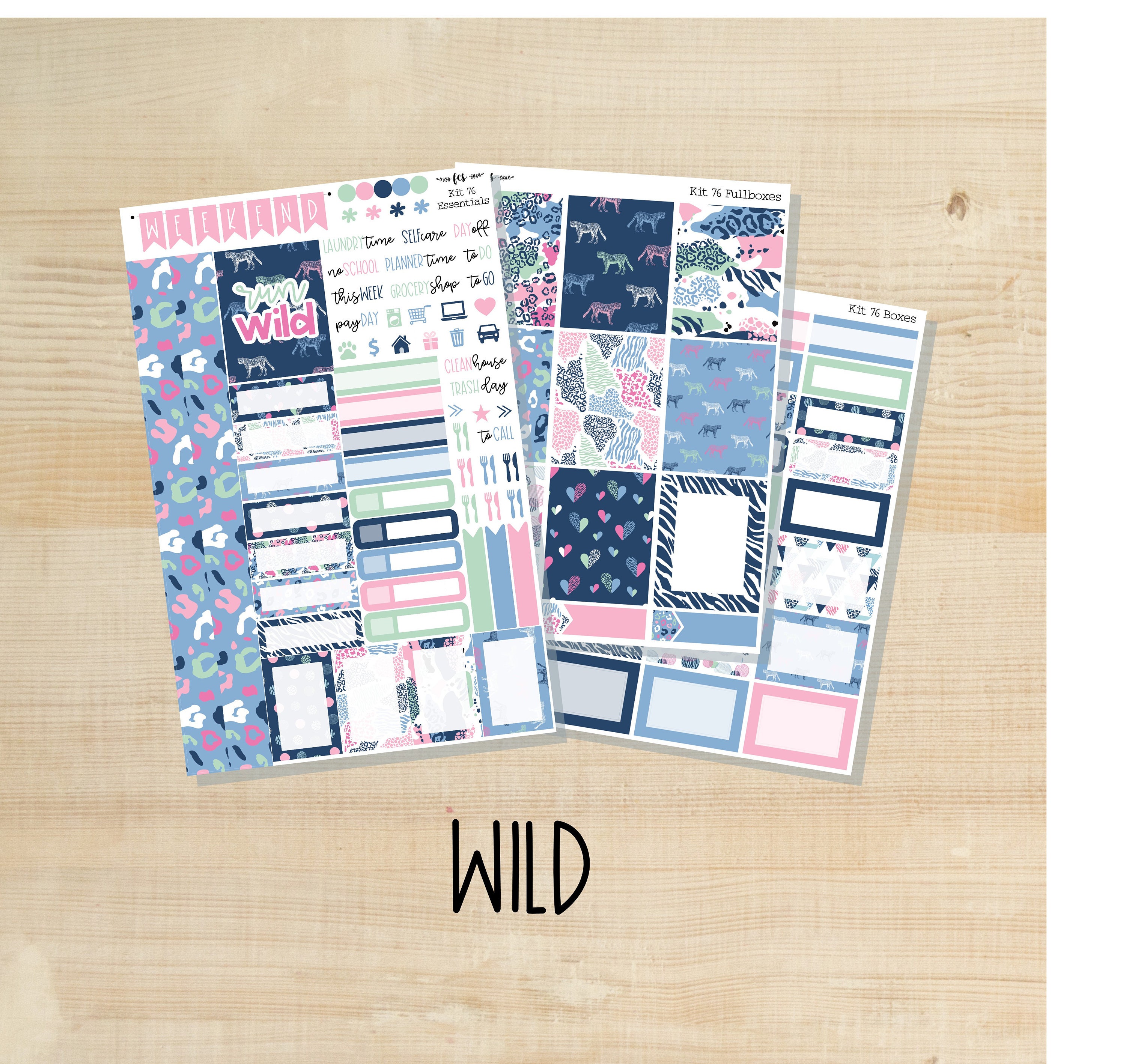 KIT-77 || Wild weekly planner kit | hourly planner kit | vertical pla…