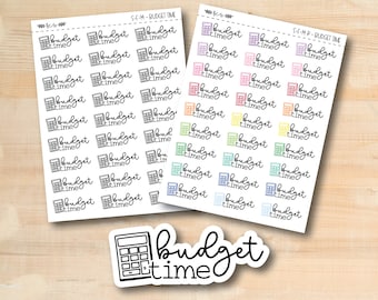 S-F-14 || BUDGET TIME doodle script stickers