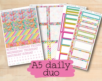 A5 Daily Duo 218 || NEON GARDEN A5 Erin Condren daily duo kit