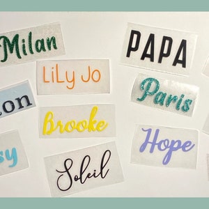 Custom Iron On Decal: Personalized Name Label, Clothing ID