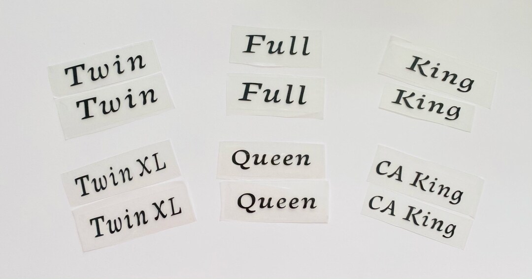 Bed Sheet or Pillow Size Iron on Labels Set of Two Iron on Decals for Sheets or Pillow Case