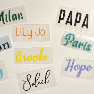 Htv Iron on Vinyl Words Any Words Names Stickers Decals All Sizes