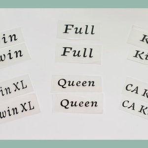 Bed Sheet Size Iron-On Labels: Linen Closet Organization