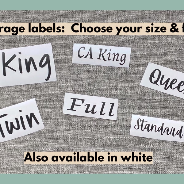 Storage container stickers | labels for bed sheet containers | Spring Cleaning | linen closet storage | container label decals for bedding