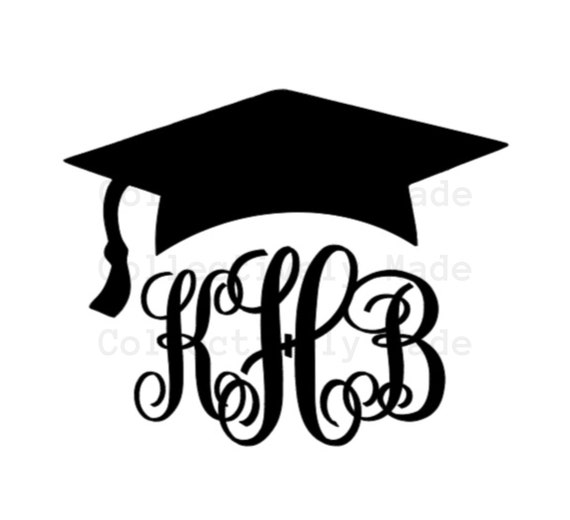 Graduation Cap Monogram Decal