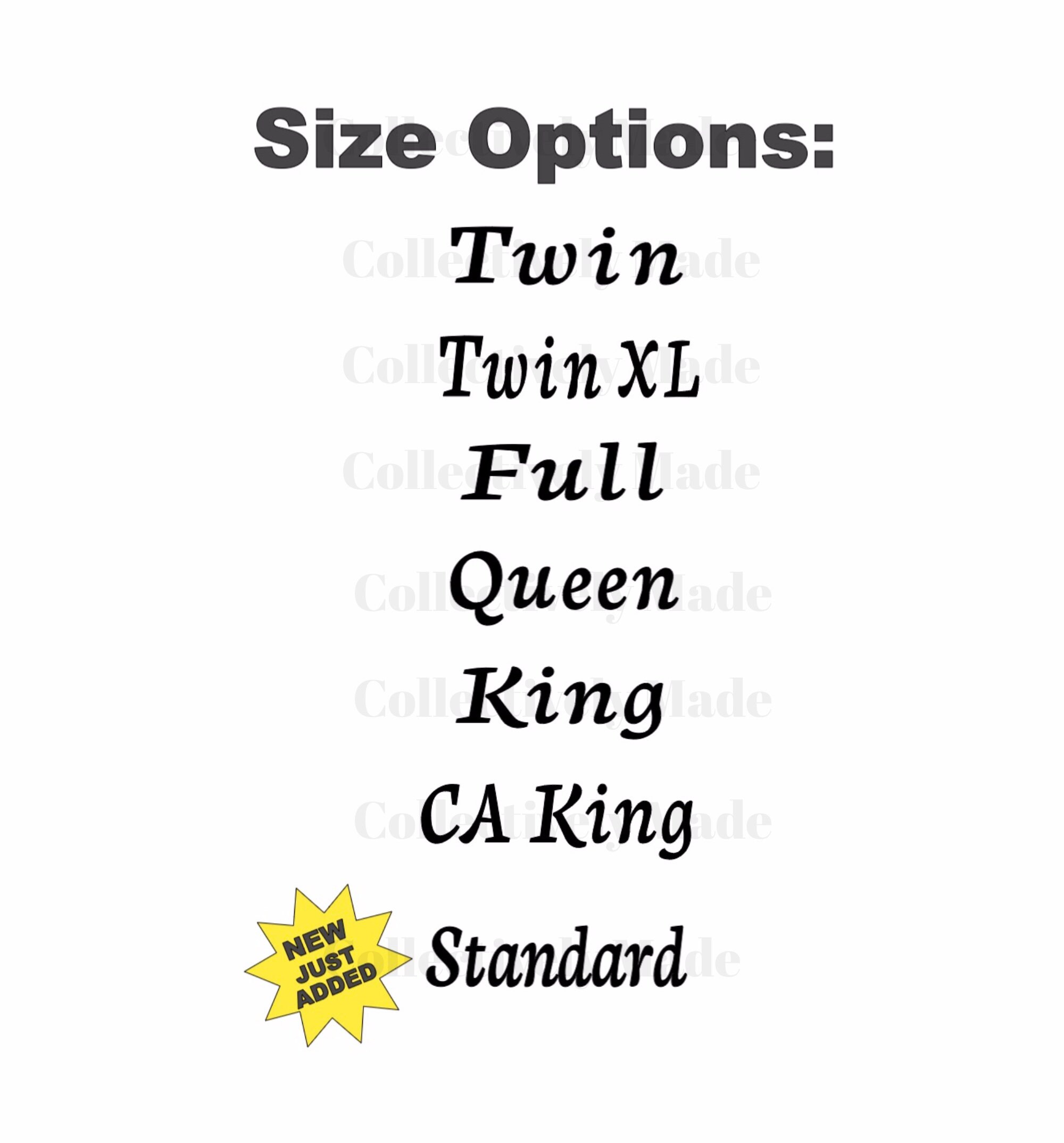 Bed Sheet or Pillow Size Iron on Labels Iron on Sizes for Etsy