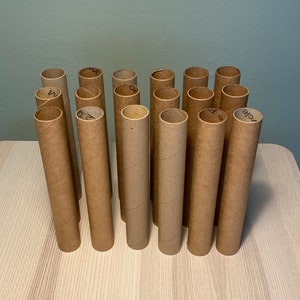 Hard cardboard craft tubes | approx 12"L x 1.75"D | strong clean cardboard tubes | craft supply school project | art supply | FREE SHIPPING