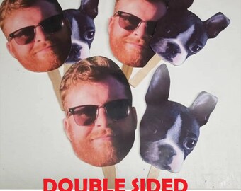 DOUBLE SIDED Face Sticks, Face on a Stick - Bachelorette, Graduation, & Birthday Parties!