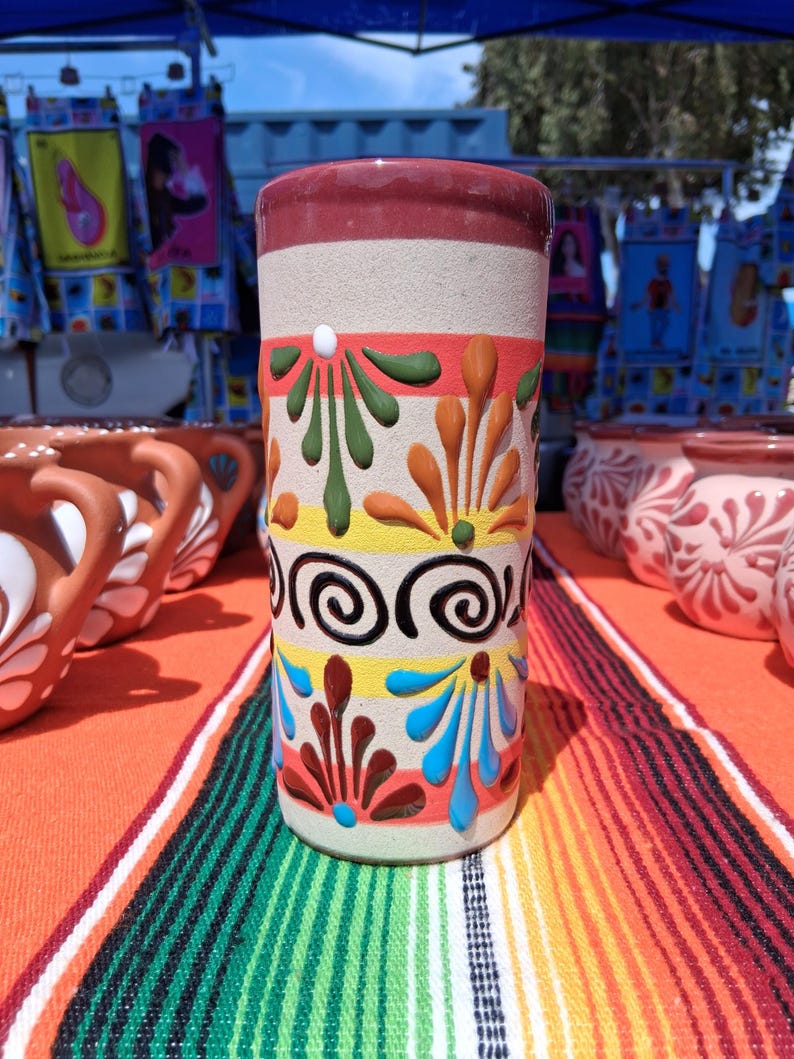 Mexican cups, cantaritos tumbler 20oz brick