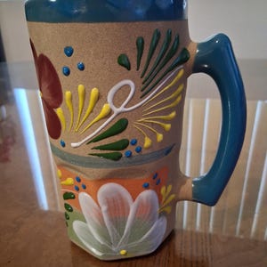 Tazas mexicanas, cantaritos 22oz mug blue
