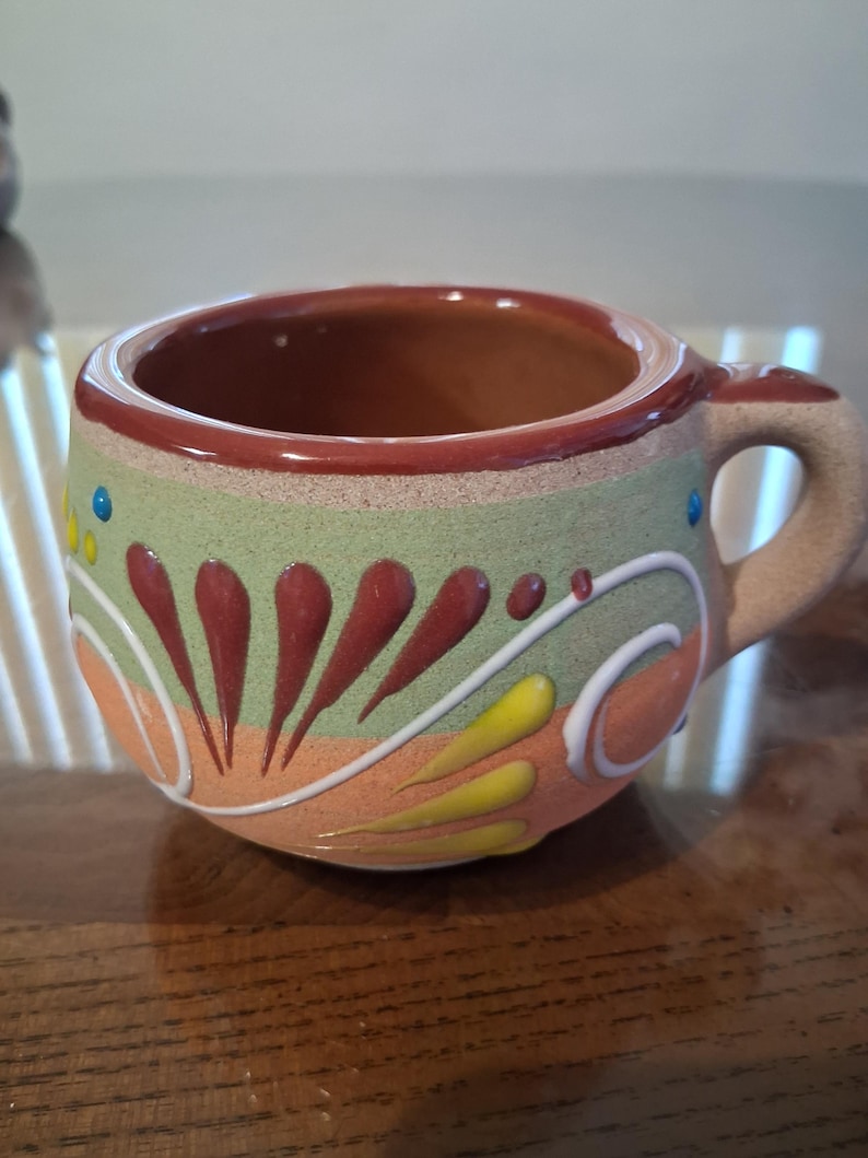 Tazas mexicanas, cantaritos brick/multi