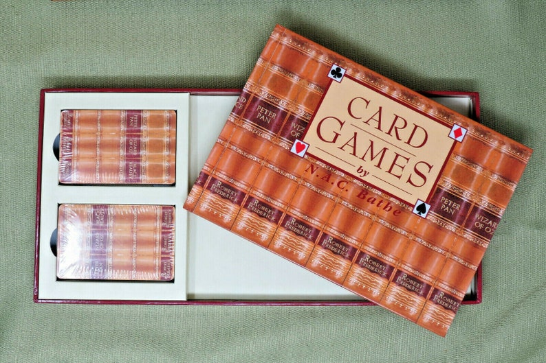 Card Games Gift Set by NAC Bathe 2 Decks Cards & Book 1998 Robert