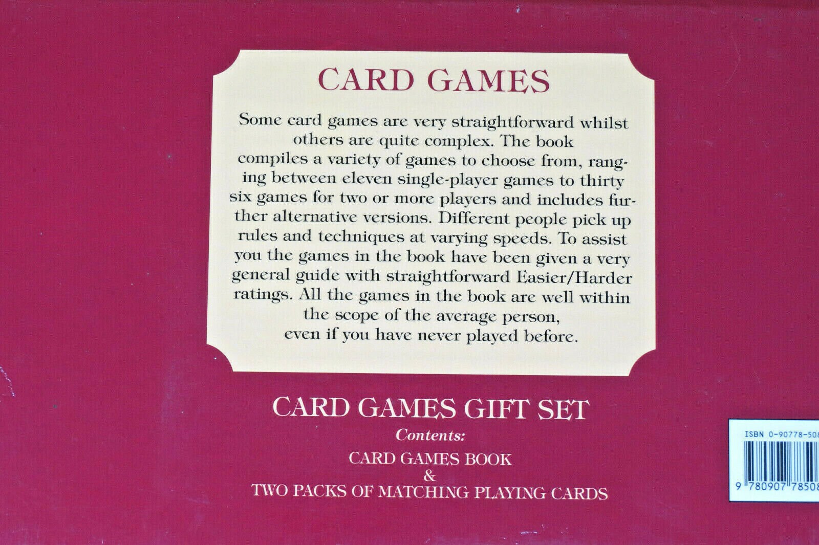 Card Games Gift Set by NAC Bathe 2 Decks Cards & Book 1998 Robert