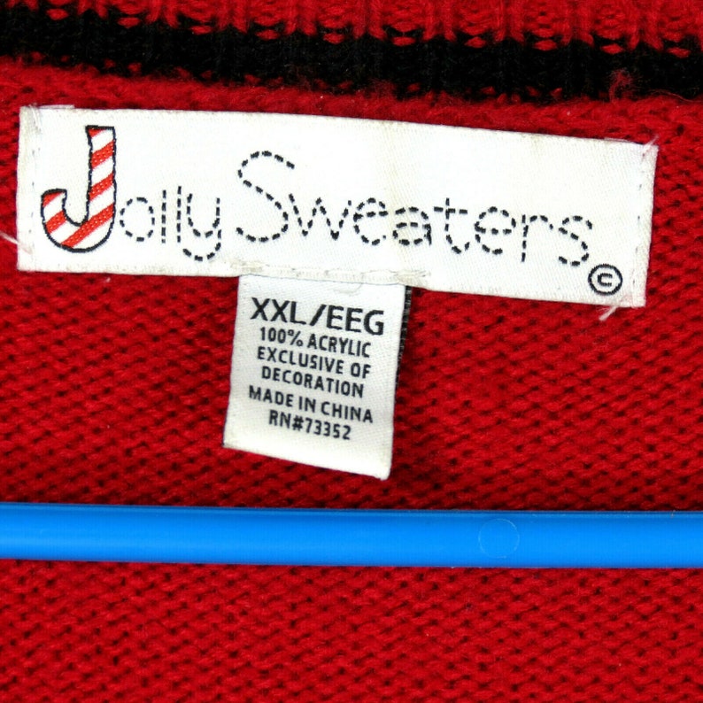 Ugly XXL Red Christmas Holiday Sweater Oh Snap Gingerbread Man Cookie Swap