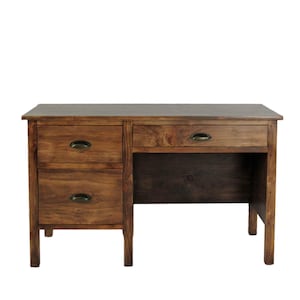 Rustic Pine Farmhouse Desk with File Storage | Handmade Office Furniture | Office Storage| Computer Desk | Vintage Style Wood Desk |