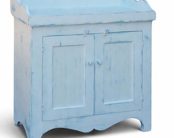 Farmhouse Dry Sink | Handmade Solid Wood Storage Cabinet | Cottage Washstand