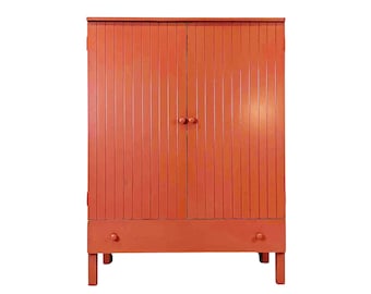 Farmhouse TV Armoire, Solid Wood Media Cabinet, Handmade Cottage Storage Cabinet