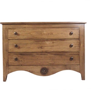 Farmhouse 3 Drawer Chest – Solid Pine Bedroom Dresser | Rustic Storage Chest | Handmade Wooden Furniture | Cottage Nightstand