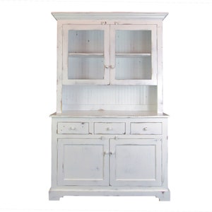 Handmade Farmhouse Hutch and Buffet: Cottage Dining Room China Cabinet
