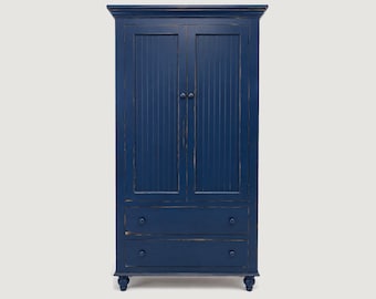Farmhouse Armoire | Cottage Wardrobe Cabinet | Handmade Bedroom Storage