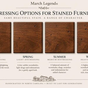 Examples of solid wood furniture with no light medium and heavy distressing