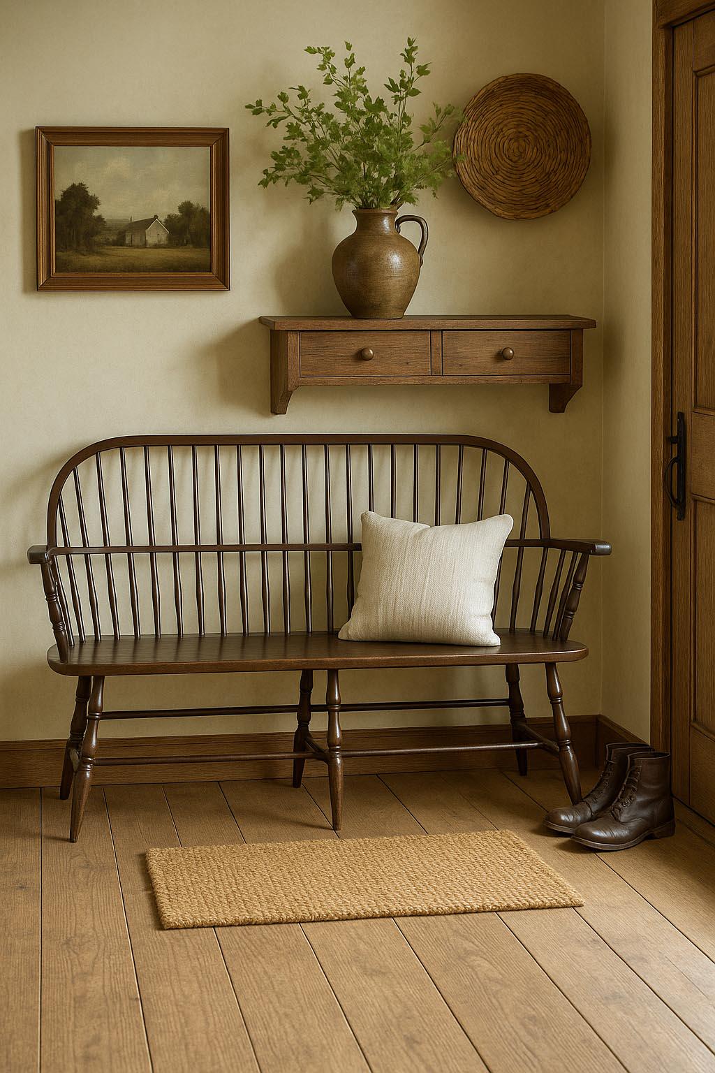 Handmade Windsor Arm Bench – Northern Cherry Farmhouse Seating - Etsy
