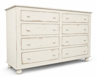 Cottage Farmhouse Dresser | Handmade Solid Wood Bedroom Chest | Heirloom Furniture