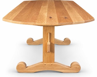 White Oak Trestle Dining Table | Scandinavian Banquette Table