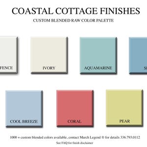 Coastal Cottage Finish Palette of pastel colors for furniture