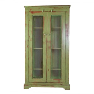 Waldo Jelly Cupboard | Farmhouse Kitchen Cabinet | Primitive Pie Safe | Rustic Hutch with Screen Doors | Country Pantry Storage