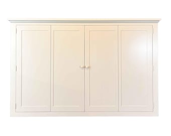 Handmade Shaker TV Wall Cabinet with Bi-Fold Doors: Farmhouse Media Console