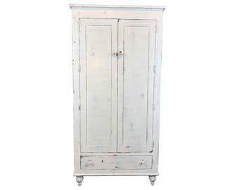 Handmade Cottage Jelly Cupboard: Farmhouse Kitchen Cabinet with Drawer