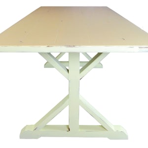 Craftsman X Trestle Base Dining Table | Farmhouse Cottage Trestle Table | Farm Table | Trestle Dining Table