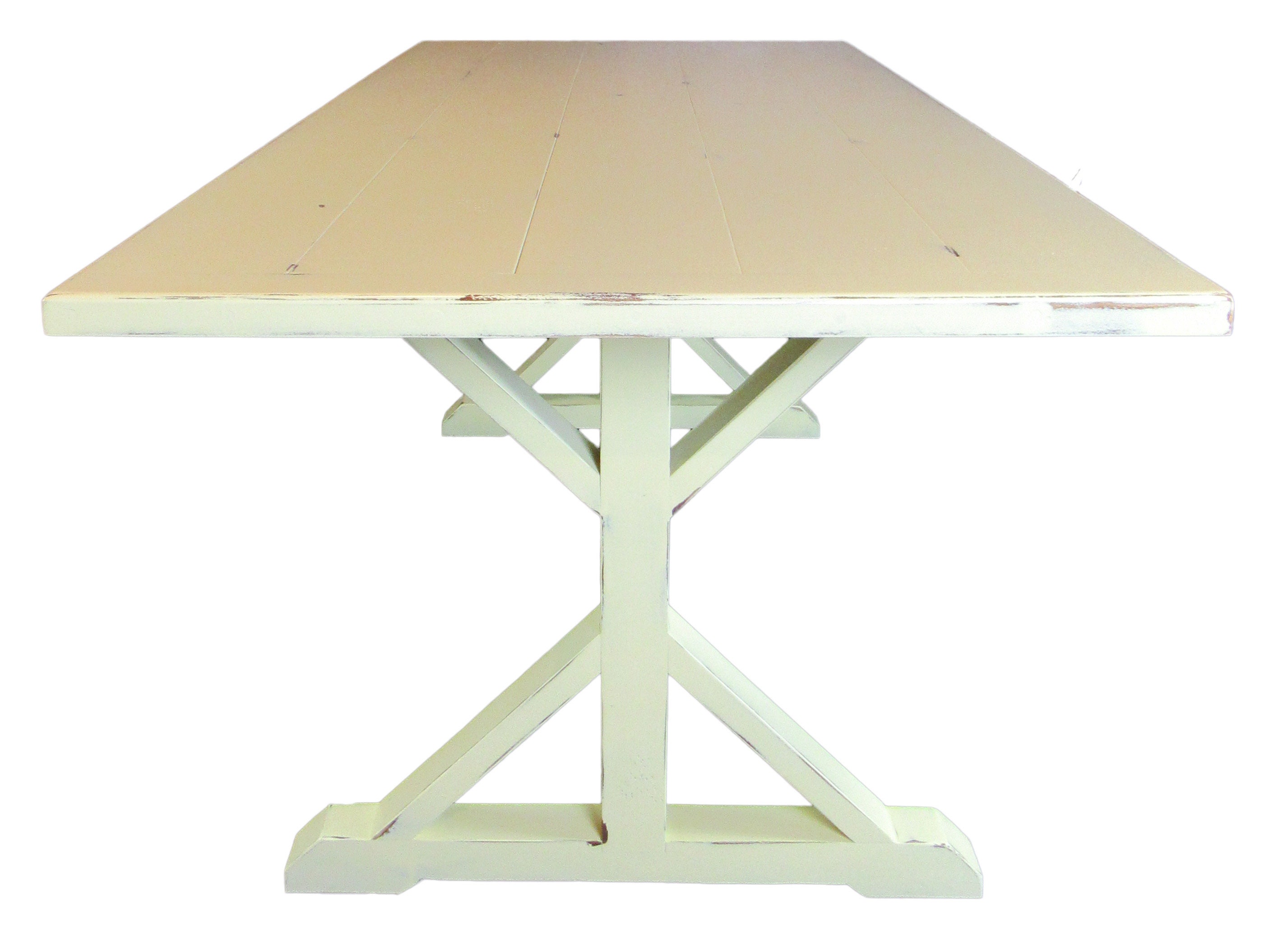 Craftsman X Trestle Base Dining Table | Farmhouse Cottage Trestle Table ...