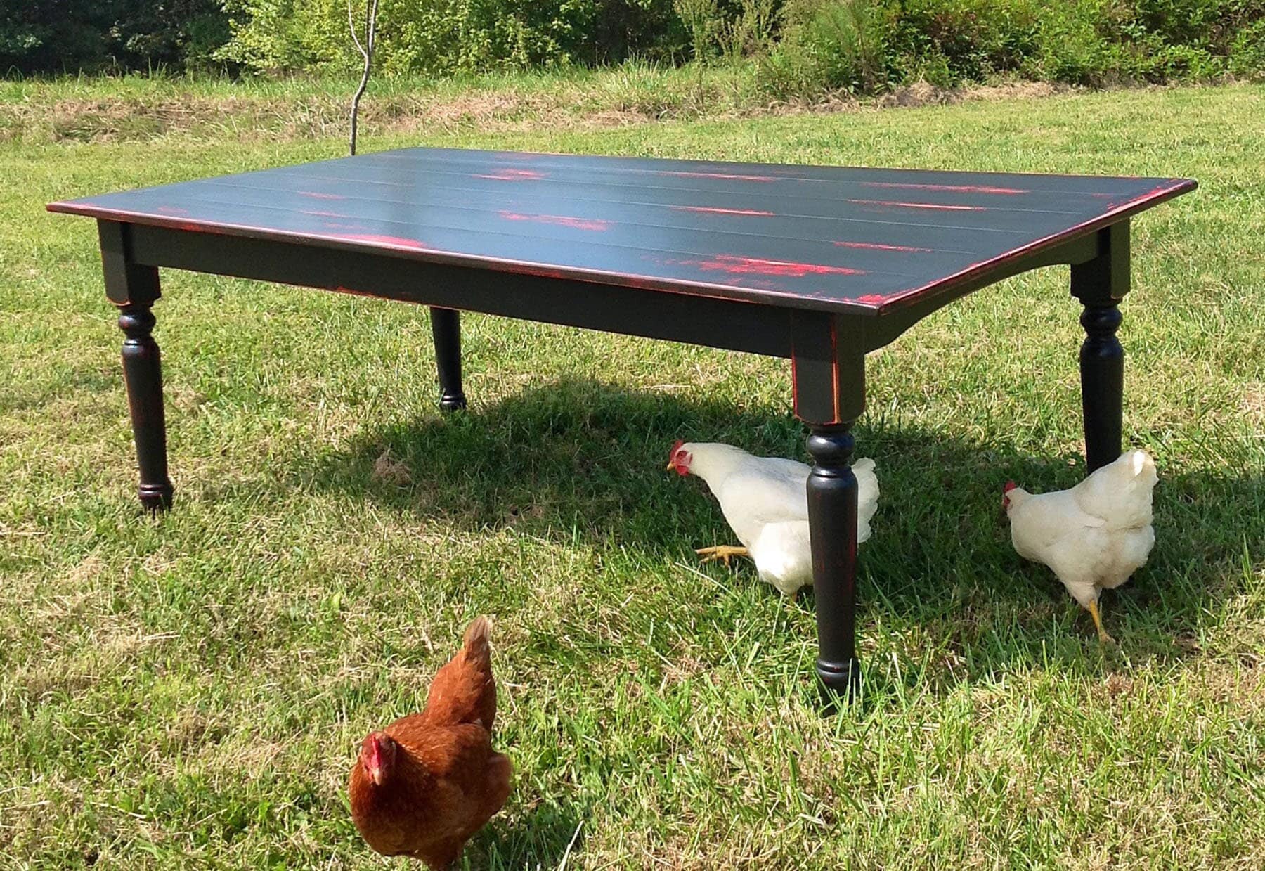 Handmade Farmhouse Dining Table With Drawer: Rustic Pine Kitchen Table ...