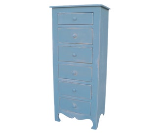 Charleston Lingerie Chest | Bedroom Storage | Farmhouse | Five Drawer Chest | Handmade | Small Chest of Drawers | Cottage