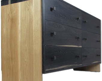 Six Drawer Dresser, Oak Contemporary Dresser, Wood Dresser, Modern Dresser, Dresser, Ebonized Oak, Handmade, Non-Toxic Finish