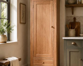 Shaker Jelly Cupboard | Handmade Solid Wood Pantry Cabinet | Tall Narrow Storage